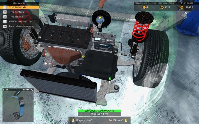 Na samym początku musimy pozbyć się klipsów zabezpieczających. - Wymiana filtra powietrza | Podstawowe operacje remontowe w CMS 2015 - Car Mechanic Simulator 2015 - poradnik do gry