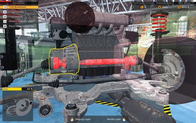 Demontaż skrzyni biegów to czasochłonna, choć stosunkowo mało skomplikowana operacja. - Demontaż skrzyni biegów | Podstawowe operacje remontowe w CMS 2015 - Car Mechanic Simulator 2015 - poradnik do gry