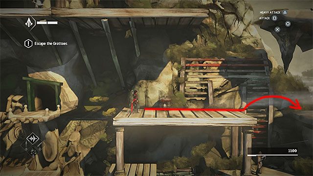 Musisz zaczekać aż przeciwnik z kuszą rozstawiony przy lewej krawędzi ekranu przestanie sprawdzać tę okolicę - Sekwencja 2 - Powrót (The Return) - Assassins Creed Chronicles: China - poradnik do gry