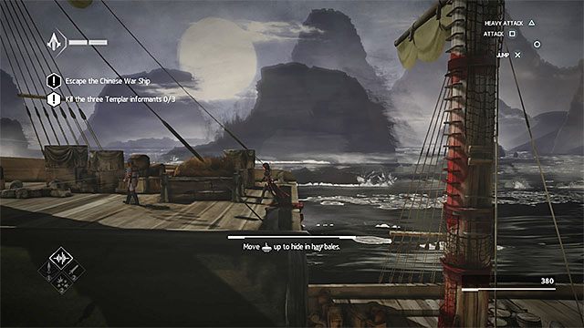 Zacznij wdrapywać się na lewy maszt - Sekwencja 3 - Port (The Port) - Assassins Creed Chronicles: China - poradnik do gry