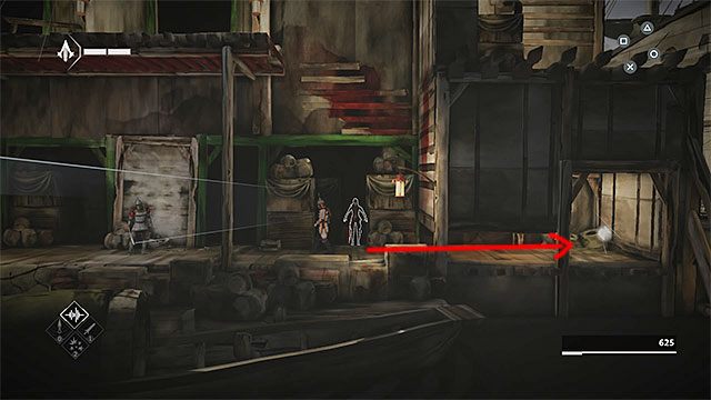 Opuść się przy najbliższej możliwej okazji i przemieść z pomocą sieci rybackich w prawo - Sekwencja 3 - Port (The Port) - Assassins Creed Chronicles: China - poradnik do gry