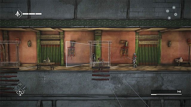 Po obejrzeniu krótkiej cut-scenki dotrzyj do wyższej półki - Sekwencja 4 - Łowca niewolników (The Slaver) - Assassins Creed Chronicles: China - poradnik do gry