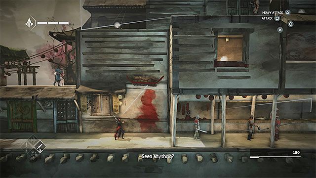 Powróć na górę i zbliż się do wartowników po prawej stronie - Sekwencja 6 - Poszukiwania (The Search) - Assassins Creed Chronicles: China - poradnik do gry