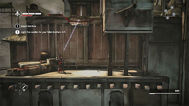 Po zapalaniu świecy powróć do mijanej niedawno drabinki i skorzystaj z niej - Sekwencja 6 - Poszukiwania (The Search) - Assassins Creed Chronicles: China - poradnik do gry
