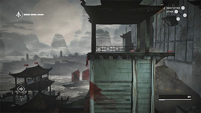 PUNKT 1/1 - Punkt synchronizacji znajduje się w początkowej części etapu - Punkty synchronizacji w sekwencji 4 - Łowca niewolników - Punkty synchronizacji - Assassins Creed Chronicles: China - poradnik do gry
