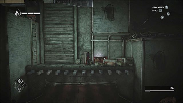 SKRZYNIA 2/2 - Drugą skrzynię ze skarbem będziesz mógł odnaleźć nieco później, a konkretnie po wykonaniu skoku wiary z punktu synchronizacji - Skrzynie ze skarbami w sekwencji 4 - Łowca niewolników - Skrzynie ze skarbami - Assassins Creed Chronicles: China - poradnik do gry