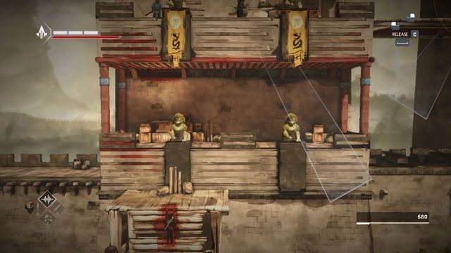 Przejdź po ścianie, zeskocz i przejdź po rusztowaniach do sąsiedniej wieży - Sekwencja 11 - Zdrada (The Betrayal) - Assassins Creed Chronicles: China - poradnik do gry
