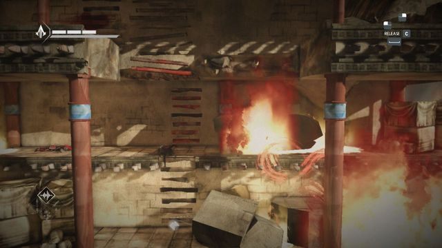 W następnym budynku po pokonaniu dwóch pierwszych przeciwników dostrzeżesz deski na ścianie - użyj najpierw tych prowadzących kawałek w dół - znajduje się tam fragment danych Animusa - Sekwencja 12 - Zemsta (Vengeance) - Assassins Creed Chronicles: China - poradnik do gry