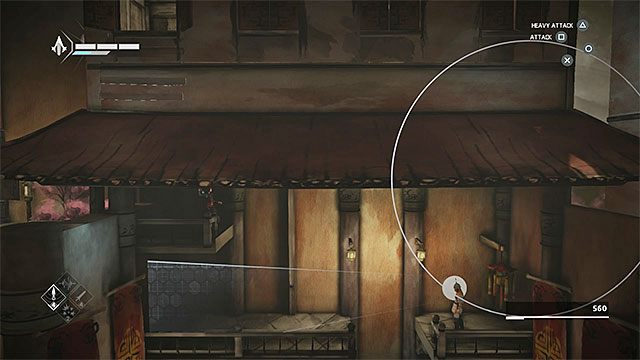 Powróć na prawą dolną półkę i wskocz do prawego budynku przez otwartą okiennicę - Sekwencja 7 - Wąż (The Snake) - Assassins Creed Chronicles: China - poradnik do gry