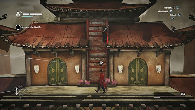 Do głównego przeciwnika zbliż się dopiero wtedy gdy dwa ostatnie odłamki Animusa będą już w Twoim posiadaniu - Sekwencja 7 - Wąż (The Snake) - Assassins Creed Chronicles: China - poradnik do gry
