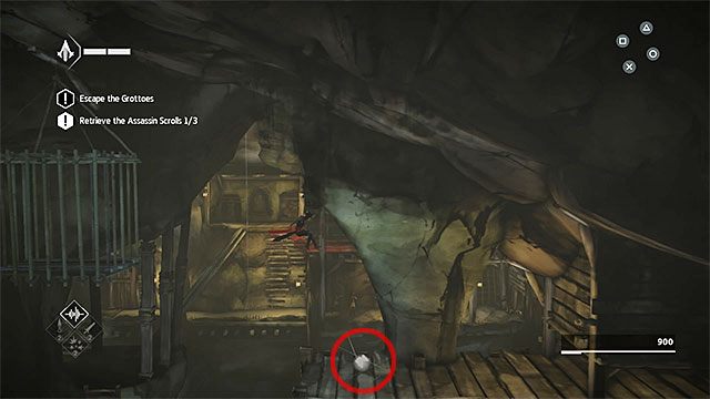 FRAGMENT 5/9 - Piąty fragment jest w dużej jaskini, w której odnajduje się też trzy zwoje asasynów - Fragmenty danych w sekwencji 2 - Powrót - Fragmenty danych Animusa - Assassins Creed Chronicles: China - poradnik do gry