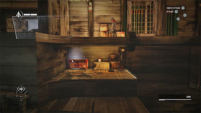 SKRZYNIA 1/2 - Pierwszą skrzynię możesz odnaleźć w początkowej części etapu, w drodze na główny pokład chińskiego okrętu wojennego - Skrzynie ze skarbami w sekwencji 3 - Port - Skrzynie ze skarbami - Assassins Creed Chronicles: China - poradnik do gry