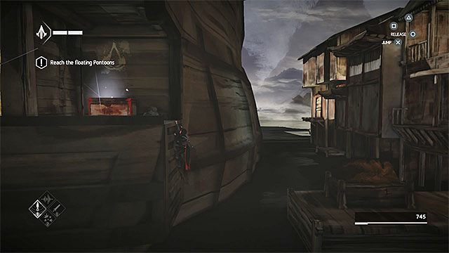 SKRZYNIA 2/2 - Drugą skrzynię zauważysz po raz pierwszy w trakcie eksploracji okrętu, wewnątrz którego przebywa trzeci informator (poboczny cel misji) - Skrzynie ze skarbami w sekwencji 3 - Port - Skrzynie ze skarbami - Assassins Creed Chronicles: China - poradnik do gry