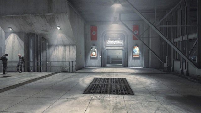 Udaj się z Wesleyem do kolejki, a jak dotrzecie na miejsce wyjdź z niej i skieruj się do widocznego na obrazku wyjścia - Prolog | Opis przejścia Wolfenstein The Old Blood - Wolfenstein: The Old Blood - poradnik do gry