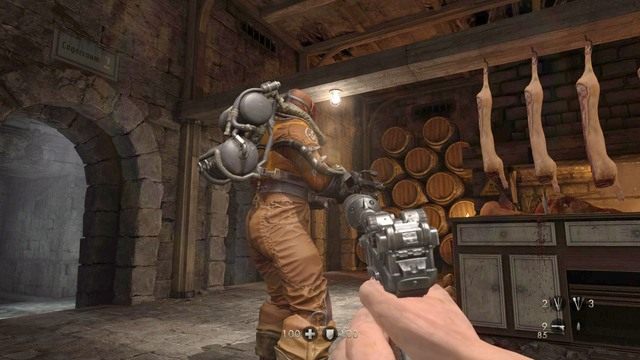Po wyeliminowaniu pierwszego dowódcy, przejdź na drugą stronę pomieszczenia i zabij drugiego - Rozdział 3 - Twierdza Wolfenstein | Opis przejścia Wolfenstein The Old Blood - Wolfenstein: The Old Blood - poradnik do gry