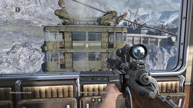 Po walce skieruj się do kolejki i uruchom ją by wydostać się z Wolfenstein - Rozdział 4 - Ucieczka! | Opis przejścia Wolfenstein The Old Blood - Wolfenstein: The Old Blood - poradnik do gry