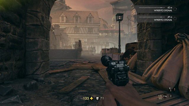 Po uzupełnieniu zapasów rusz w drogę korytarzem, a dotrzesz do miejsca pokazanego na obrazku - Rozdział 5 - Wulfburg | Opis przejścia Wolfenstein The Old Blood - Wolfenstein: The Old Blood - poradnik do gry