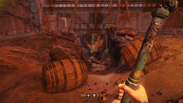 Przejdź małym korytarzem widocznym na ekranie, a na końcu drogi odsuń kładkę blokującą dalszą drogę - Rozdział 6 - Ruiny | Opis przejścia Wolfenstein The Old Blood - Wolfenstein: The Old Blood - poradnik do gry