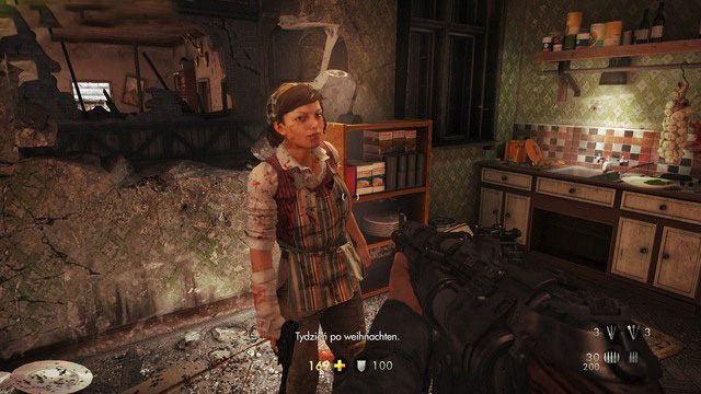 Po poradzeniu sobie z wrogami przejdź na klatkę schodową i wejdź na najwyższe piętro - Rozdział 6 - Ruiny | Opis przejścia Wolfenstein The Old Blood - Wolfenstein: The Old Blood - poradnik do gry