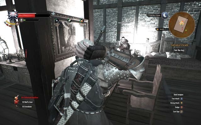 Naczelnik - pomieszczenie jest bardzo ciasne, co utrudnia walkę - Wiedźmin 3 Dziki Gon: Ostatnie przygotowania (Final Preparations) - solucja - Wiedźmin 3 Dziki Gon - poradnik do gry