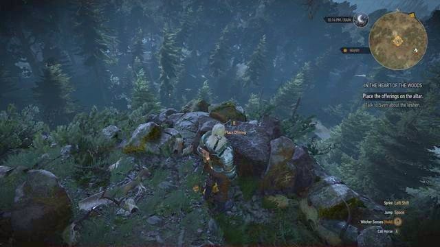 Serca wilków złóż na niewielkim ołtarzyku nieopodal urwiska. - Wiedźmin 3 Dziki Gon: Poboczne zadania | Kaer Muire | Wiedźmin 3 Dziki Gon - Wiedźmin 3 Dziki Gon - poradnik do gry