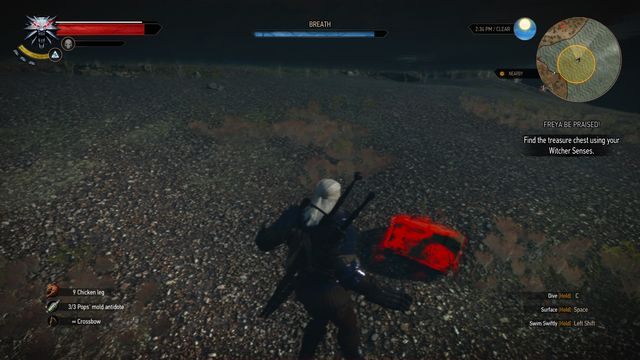 Poszukiwany skarb leży na dnie niewielkiego jeziora. - Wiedźmin 3 Dziki Gon: Poszukiwania skarbów | Kaer Muire | Wiedźmin 3 Dziki Gon - Wiedźmin 3 Dziki Gon - poradnik do gry