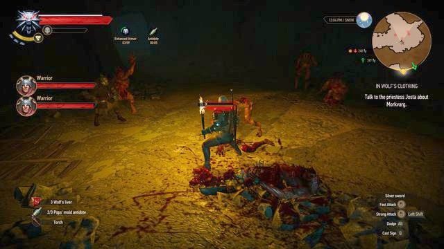 Przed wejściem do jaskini nie zapomnij wyposażyć się w pochodnię. W przeciwnym wypadku niczego nie będziesz widział. - Wiedźmin 3 Dziki Gon: Poboczne zadania | Hindarsfjall | Wiedźmin 3 Dziki Gon - Wiedźmin 3 Dziki Gon - poradnik do gry