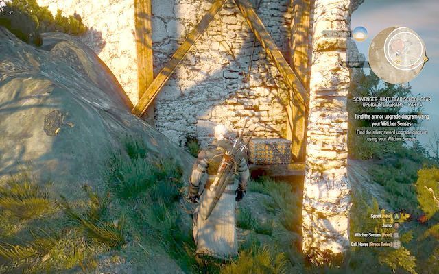 Miejsce ukrycia skrzyni przy murze - Wiedźmin 3 Dziki Gon: Rynsztunek szkoły niedźwiedzia - Mistrzowski - Wiedźmin 3 Dziki Gon - poradnik do gry