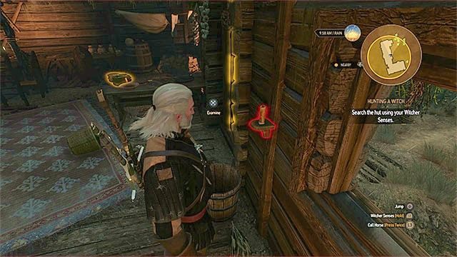 Różne kolory w trybie używania wiedźmińskich zmysłów symbolizują interaktywne przedmioty (żółty kolor) i rzeczy nadające się do zbadania (czerwony kolor) - Wiedźmin 3 Dziki Gon: Eksploracja - podstawowe informacje - Wiedźmin 3 Dziki Gon - poradnik do gry