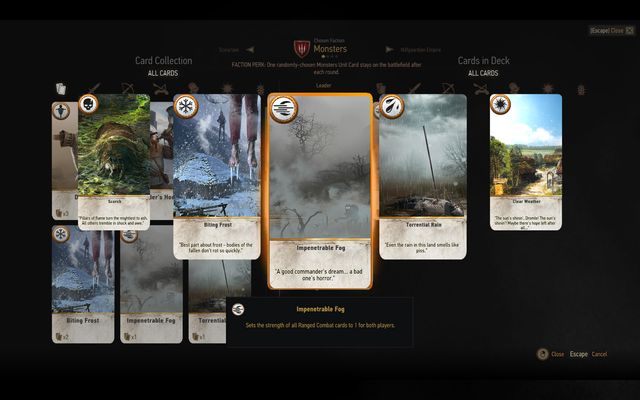 Pierwsza grupa to karty pogody - Wiedźmin 3 Dziki Gon: Gwint - podstawy rozgrywki - Wiedźmin 3 Dziki Gon - poradnik do gry