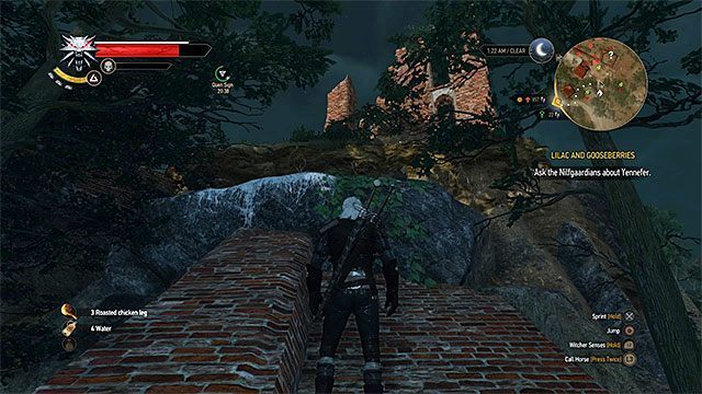 Do obozowiska w zniszczonym zamku możesz dotrzeć dzięki krótkiej wspinaczce - Wiedźmin 3 Dziki Gon: Biały Sad, Poszukiwania skarbów - lista, solucja - Wiedźmin 3 Dziki Gon - poradnik do gry