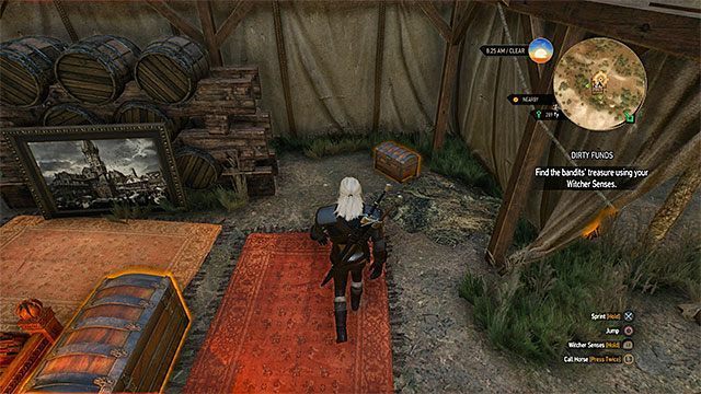 Skrzynia z cennym mieczem jest w namiocie - Wiedźmin 3 Dziki Gon: Biały Sad, Poszukiwania skarbów - lista, solucja - Wiedźmin 3 Dziki Gon - poradnik do gry