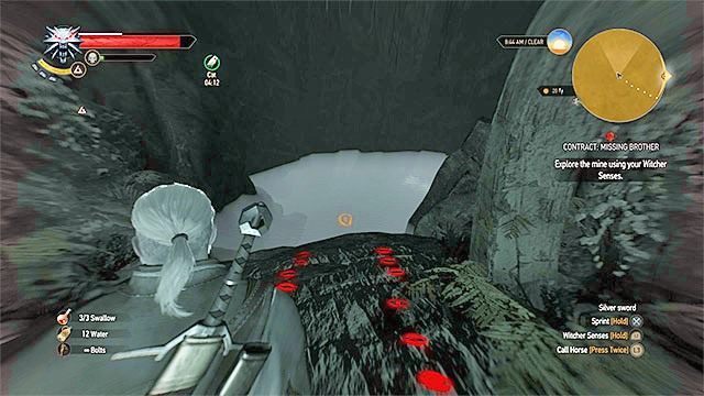 Miejsce w kopalni, w którym musisz wskoczyć do wody - Wiedźmin 3 Dziki Gon: Zlecenie wiedźmińskie Zaginiony brat - solucja - Wiedźmin 3 Dziki Gon - poradnik do gry