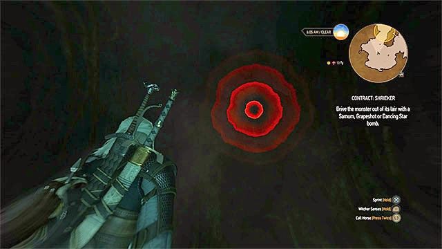 Wyceluj bombą w okolice miejsca, z którego dobiegają dźwięki - Wiedźmin 3 Dziki Gon: Kasztel Wrońce, Zlecenia wiedźmińskie - lista, solucja - Wiedźmin 3 Dziki Gon - poradnik do gry