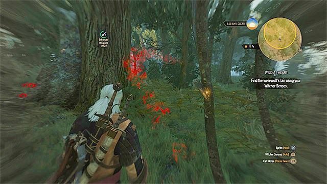 Czerwone ślady doprowadzą Geralta do chatki myśliwego - Wiedźmin 3 Dziki Gon: Kasztel Wrońce, Poboczne zadania - lista, solucja - Wiedźmin 3 Dziki Gon - poradnik do gry