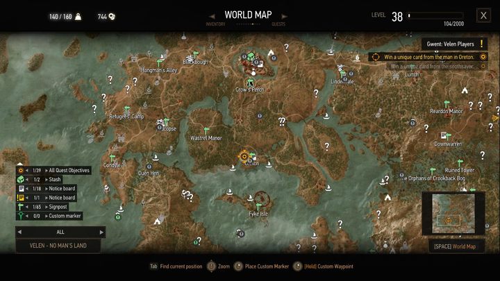 Modyfikacja All Quest Objectives on Map umieszcza na mapie znaczniki wszystkich aktualnie otrzymanych zadań - Wiedźmin 3 Dziki Gon: All Quest Objectives on Map - mod, jak zainstalować? - Wiedźmin 3 Dziki Gon - poradnik do gry