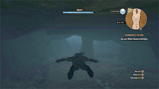 Musisz przepłynąć kawałek pod wodą - Wiedźmin 3 Dziki Gon: Po omacku (Wandering in the Dark) - solucja - Wiedźmin 3 Dziki Gon - poradnik do gry