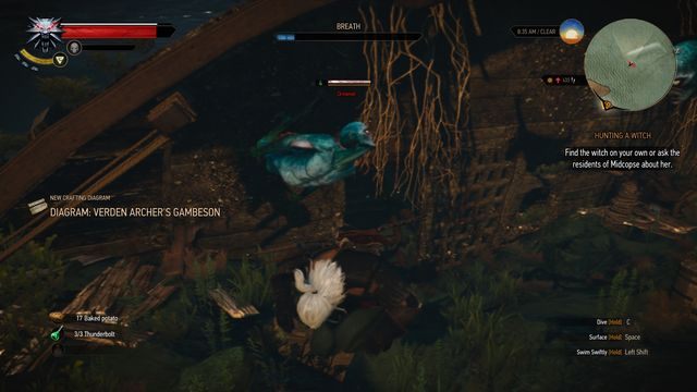 Aby dostać się do skrzyni musisz znaleźć dziurę we wraku statku. - Wiedźmin 3 Dziki Gon: Wieś Podgaje, Poszukiwania skarbów - lista, solucja - Wiedźmin 3 Dziki Gon - poradnik do gry