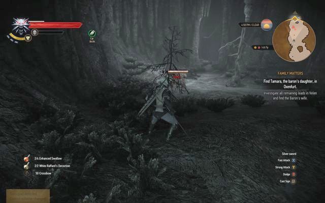 Ghule w jaskini - korzeń znajdziesz po prawej stronie - Wiedźmin 3 Dziki Gon: Krzywuchowe Moczary, Poboczne zadania - solucja - Wiedźmin 3 Dziki Gon - poradnik do gry