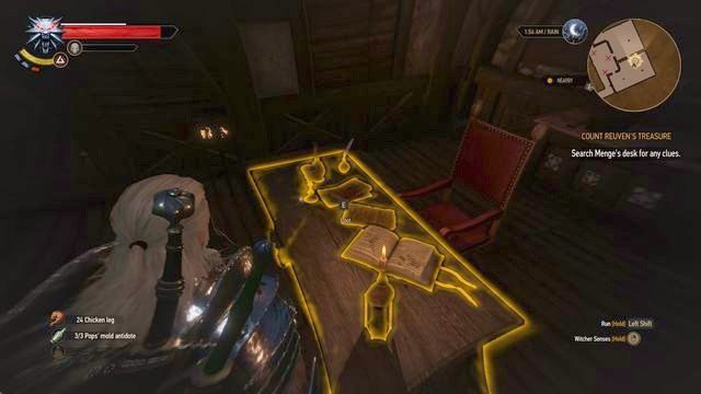 Zabierz ze stołu list oraz książkę. - Wiedźmin 3 Dziki Gon: Skarb Hrabiego Reuvena (Count Reuven Treasure) - solucja - Wiedźmin 3 Dziki Gon - poradnik do gry