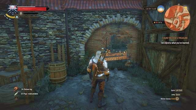 Zniszcz ścianę za pomocą znaku Aard. - Wiedźmin 3 Dziki Gon: Skarb Hrabiego Reuvena (Count Reuven Treasure) - solucja - Wiedźmin 3 Dziki Gon - poradnik do gry