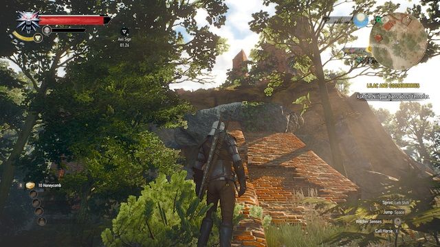 Wspomniane obozowisko jest na pozornie niedostępnym wzgórzu i możesz do niego przedostać się wspinając się po skałach od zachodniej strony po zwalonym ceglanym filarze - Wiedźmin 3 Dziki Gon: Rynsztunek szkoły żmii - Wiedźmin 3 Dziki Gon - poradnik do gry