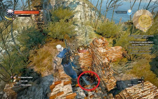 Schemat znajdziesz w skrzyni wewnątrz ruin w ich północno-zachodniej części - Wiedźmin 3 Dziki Gon: Rynsztunek szkoły gryfa - Ulepszony - Wiedźmin 3 Dziki Gon - poradnik do gry