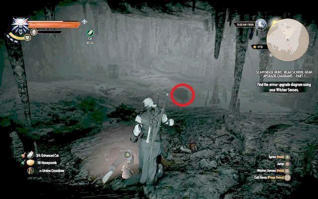 Skrzynia wewnątrz jaskini - Wiedźmin 3 Dziki Gon: Rynsztunek szkoły niedźwiedzia - Ulepszony - Wiedźmin 3 Dziki Gon - poradnik do gry