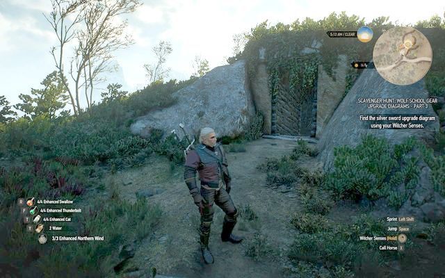 Wejdź do środka, a w niewielkim pomieszczeniu odnajdziesz małą szkatułkę - Wiedźmin 3 Dziki Gon: Rynsztunek Szkoły Wilka - Wyśmienity (DLC) - Wiedźmin 3 Dziki Gon - poradnik do gry