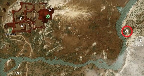 Poniżej twierdzy Kaer Morhen płynie rzeka od wschodu i w tę stronę musisz płynąć - Wiedźmin 3 Dziki Gon: Rynsztunek Szkoły Wilka - Wyśmienity (DLC) - Wiedźmin 3 Dziki Gon - poradnik do gry