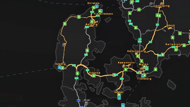 Układ drogowy w Danii. - Dania | Charakterystyka dróg państw w Euro Truck Simulator 2 Skandynawia - Euro Truck Simulator 2: Skandynawia - poradnik do gry