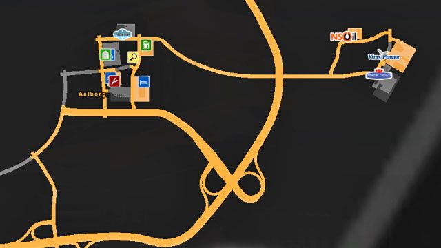 Mapa Aalborg. - Dania | Miasta w Euro Truck Simulator 2 Skandynawia - Euro Truck Simulator 2: Skandynawia - poradnik do gry