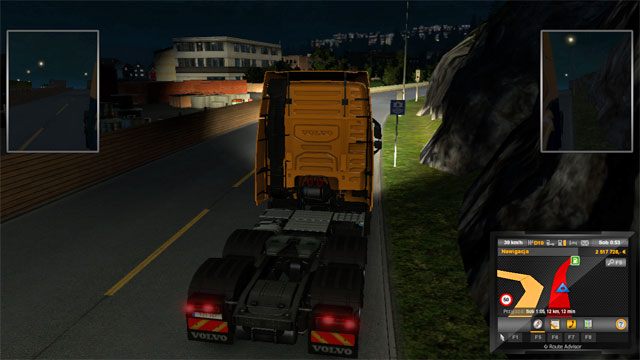 Jadąc dalej na północ uważaj na fotoradary w okolicach stacji paliw (ostrzega o nich niewielki znak) - Norwegia | Miasta w Euro Truck Simulator 2 Skandynawia - Euro Truck Simulator 2: Skandynawia - poradnik do gry
