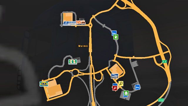 Mapa miasta. - Szwecja (2) | Miasta w Euro Truck Simulator 2 Skandynawia - Euro Truck Simulator 2: Skandynawia - poradnik do gry
